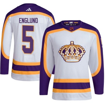 Authentic Adidas Men's Andreas Englund Los Angeles Kings Reverse Retro 2.0 Jersey - White