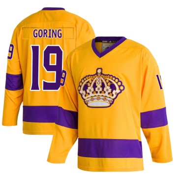Authentic Adidas Men's Butch Goring Los Angeles Kings Classics Jersey - Gold