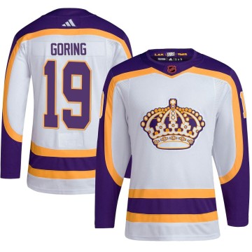 Authentic Adidas Men's Butch Goring Los Angeles Kings Reverse Retro 2.0 Jersey - White
