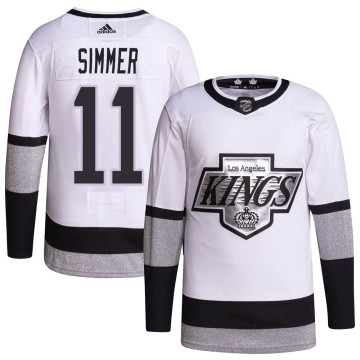 Authentic Adidas Men's Charlie Simmer Los Angeles Kings 2021/22 Alternate Primegreen Pro Player Jersey - White