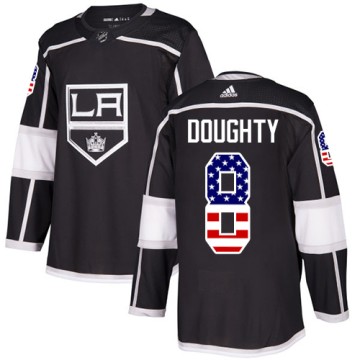 Authentic Adidas Men's Drew Doughty Los Angeles Kings USA Flag Fashion Jersey - Black