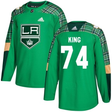 Authentic Adidas Men's Dwight King Los Angeles Kings St. Patrick's Day Practice Jersey - Green