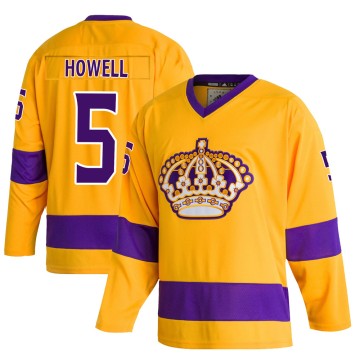 Authentic Adidas Men's Harry Howell Los Angeles Kings Classics Jersey - Gold