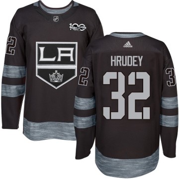 Authentic Adidas Men's Kelly Hrudey Los Angeles Kings 1917-2017 100th Anniversary Jersey - Black