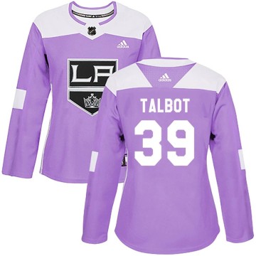 Authentic Adidas Women's Cam Talbot Los Angeles Kings Fights Cancer Practice Jersey - Purple
