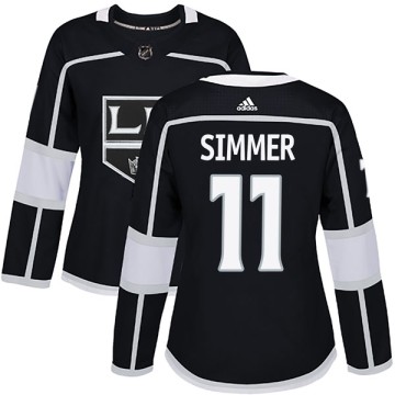 Authentic Adidas Women's Charlie Simmer Los Angeles Kings Home Jersey - Black