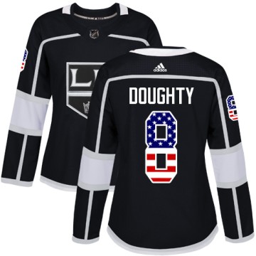 Authentic Adidas Women's Drew Doughty Los Angeles Kings USA Flag Fashion Jersey - Black