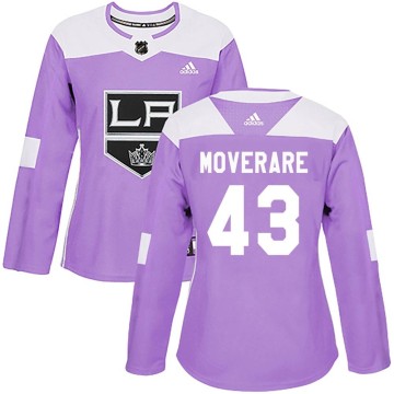 Authentic Adidas Women's Jacob Moverare Los Angeles Kings Fights Cancer Practice Jersey - Purple