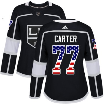 Authentic Adidas Women's Jeff Carter Los Angeles Kings USA Flag Fashion Jersey - Black