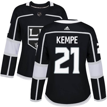 Authentic Adidas Women's Mario Kempe Los Angeles Kings Home Jersey - Black