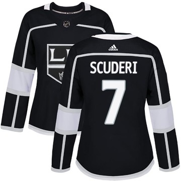 Authentic Adidas Women's Rob Scuderi Los Angeles Kings Home Jersey - Black