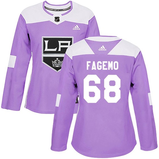 Authentic Adidas Women's Samuel Fagemo Los Angeles Kings Fights Cancer Practice Jersey - Purple