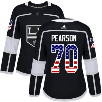 Authentic Adidas Women's Tanner Pearson Los Angeles Kings USA Flag Fashion Jersey - Black