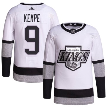 Authentic Adidas Youth Adrian Kempe Los Angeles Kings 2021/22 Alternate Primegreen Pro Player Jersey - White