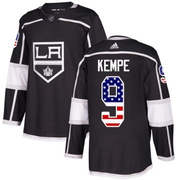 Authentic Adidas Youth Adrian Kempe Los Angeles Kings USA Flag Fashion Jersey - Black
