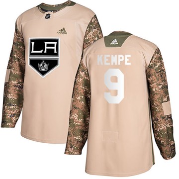 Authentic Adidas Youth Adrian Kempe Los Angeles Kings Veterans Day Practice Jersey - Camo