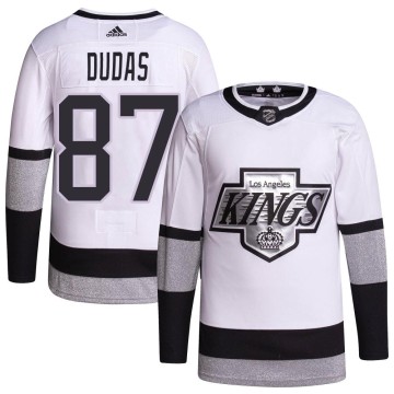 Authentic Adidas Youth Aidan Dudas Los Angeles Kings 2021/22 Alternate Primegreen Pro Player Jersey - White