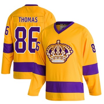 Authentic Adidas Youth Akil Thomas Los Angeles Kings Classics Jersey - Gold