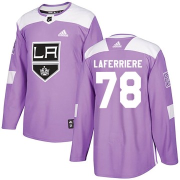 Authentic Adidas Youth Alex Laferriere Los Angeles Kings Fights Cancer Practice Jersey - Purple