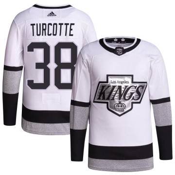 Authentic Adidas Youth Alex Turcotte Los Angeles Kings 2021/22 Alternate Primegreen Pro Player Jersey - White