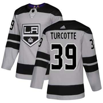 Authentic Adidas Youth Alex Turcotte Los Angeles Kings Alternate Jersey - Gray