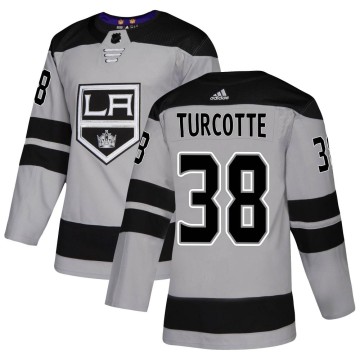Authentic Adidas Youth Alex Turcotte Los Angeles Kings Alternate Jersey - Gray
