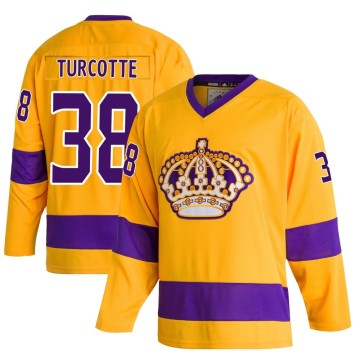 Authentic Adidas Youth Alex Turcotte Los Angeles Kings Classics Jersey - Gold