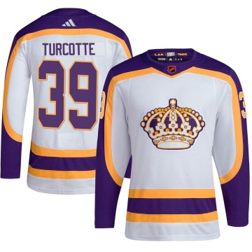 Authentic Adidas Youth Alex Turcotte Los Angeles Kings Reverse Retro 2.0 Jersey - White