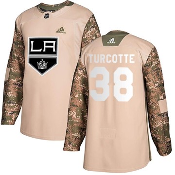 Authentic Adidas Youth Alex Turcotte Los Angeles Kings Veterans Day Practice Jersey - Camo