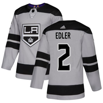 Authentic Adidas Youth Alexander Edler Los Angeles Kings Alternate Jersey - Gray