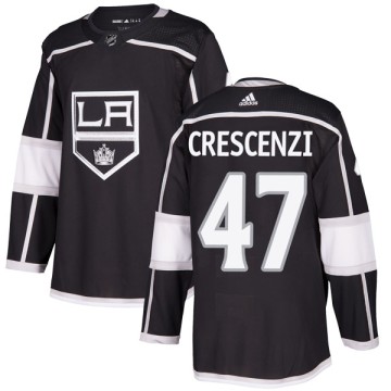 Authentic Adidas Youth Andrew Crescenzi Los Angeles Kings Home Jersey - Black