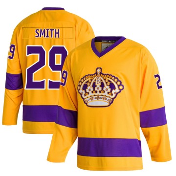 Authentic Adidas Youth Billy Smith Los Angeles Kings Classics Jersey - Gold