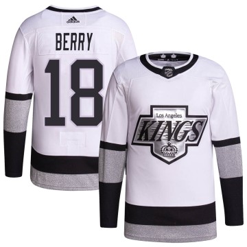 Authentic Adidas Youth Bob Berry Los Angeles Kings 2021/22 Alternate Primegreen Pro Player Jersey - White