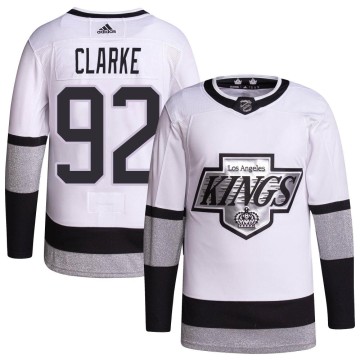 Authentic Adidas Youth Brandt Clarke Los Angeles Kings 2021/22 Alternate Primegreen Pro Player Jersey - White