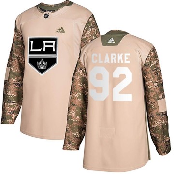 Authentic Adidas Youth Brandt Clarke Los Angeles Kings Veterans Day Practice Jersey - Camo