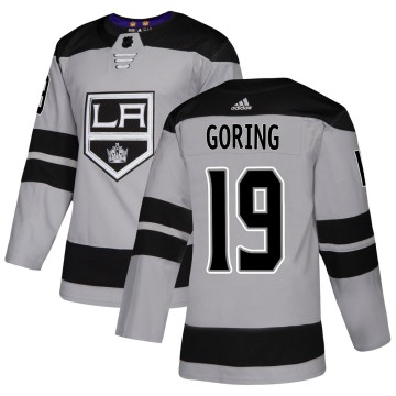 Authentic Adidas Youth Butch Goring Los Angeles Kings Alternate Jersey - Gray
