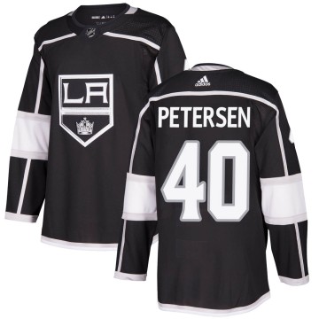 Authentic Adidas Youth Cal Petersen Los Angeles Kings Home Jersey - Black