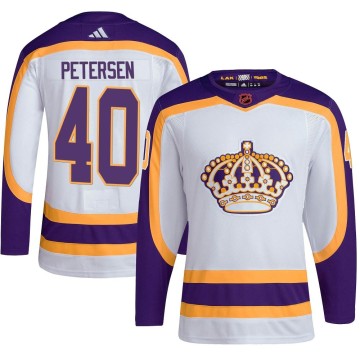 Authentic Adidas Youth Cal Petersen Los Angeles Kings Reverse Retro 2.0 Jersey - White