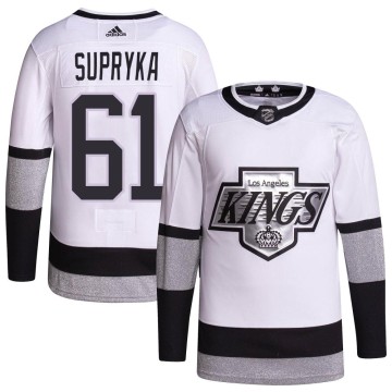 Authentic Adidas Youth Cameron Supryka Los Angeles Kings 2021/22 Alternate Primegreen Pro Player Jersey - White