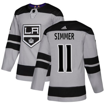 Authentic Adidas Youth Charlie Simmer Los Angeles Kings Alternate Jersey - Gray