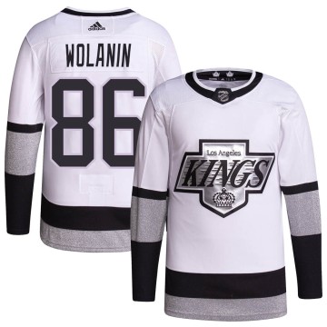 Authentic Adidas Youth Christian Wolanin Los Angeles Kings 2021/22 Alternate Primegreen Pro Player Jersey - White