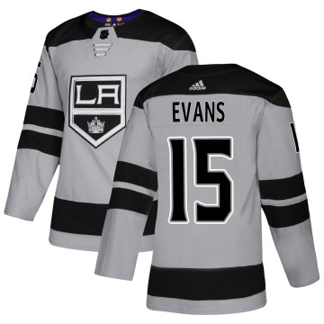Authentic Adidas Youth Daryl Evans Los Angeles Kings Alternate Jersey - Gray