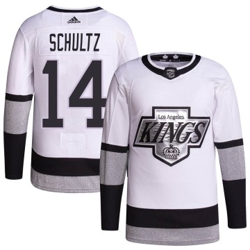 Authentic Adidas Youth Dave Schultz Los Angeles Kings 2021/22 Alternate Primegreen Pro Player Jersey - White