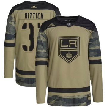 Authentic Adidas Youth David Rittich Los Angeles Kings Military Appreciation Practice Jersey - Camo