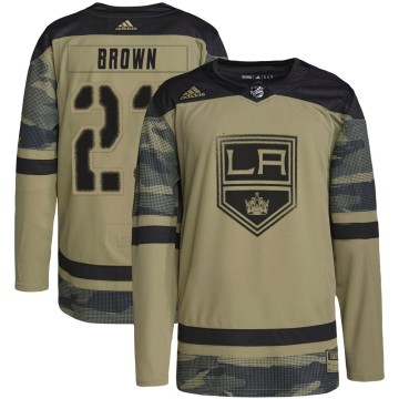 Authentic Adidas Youth Dustin Brown Los Angeles Kings Camo Military Appreciation Practice Jersey - Brown