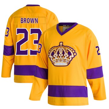 Authentic Adidas Youth Dustin Brown Los Angeles Kings Classics Jersey - Gold