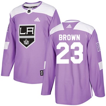 Authentic Adidas Youth Dustin Brown Los Angeles Kings Fights Cancer Practice Jersey - Purple