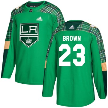 Authentic Adidas Youth Dustin Brown Los Angeles Kings St. Patrick's Day Practice Jersey - Green