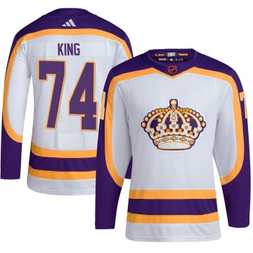 Authentic Adidas Youth Dwight King Los Angeles Kings Reverse Retro 2.0 Jersey - White