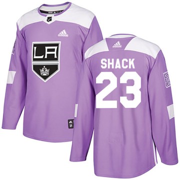 Authentic Adidas Youth Eddie Shack Los Angeles Kings Fights Cancer Practice Jersey - Purple